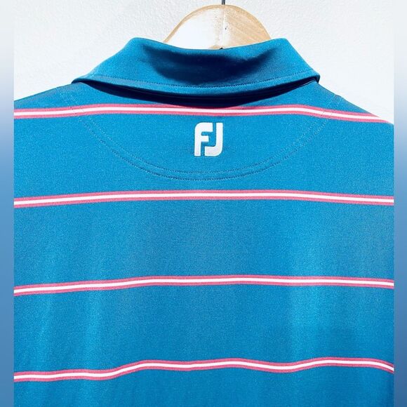 Foot Joy Performance Golf  Polo Shirt Gray Stripes Casual Confort Mens S… - Picture 3 of 4